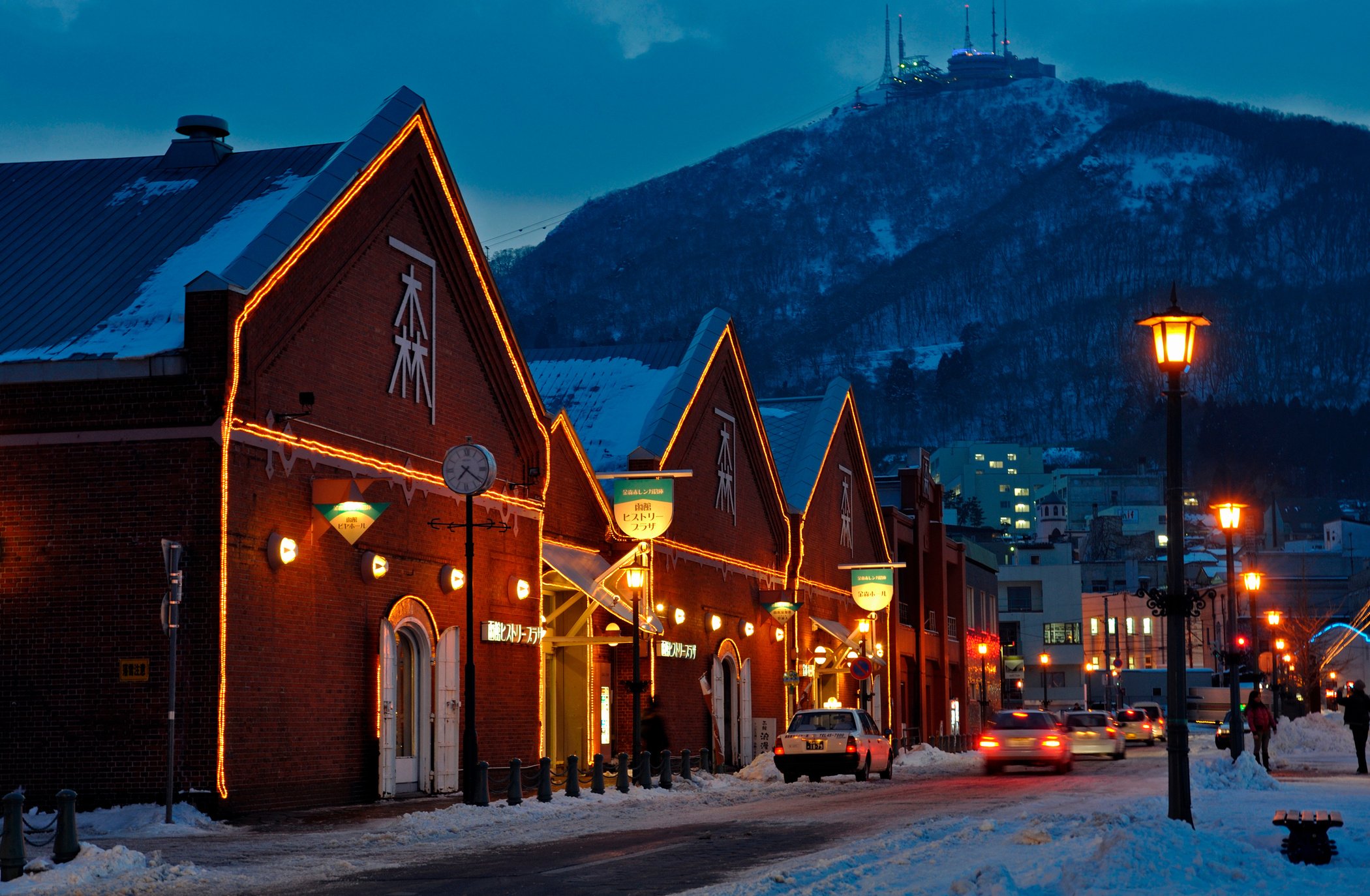 Hakodate and red brick warehouse of Hakodate-Yama